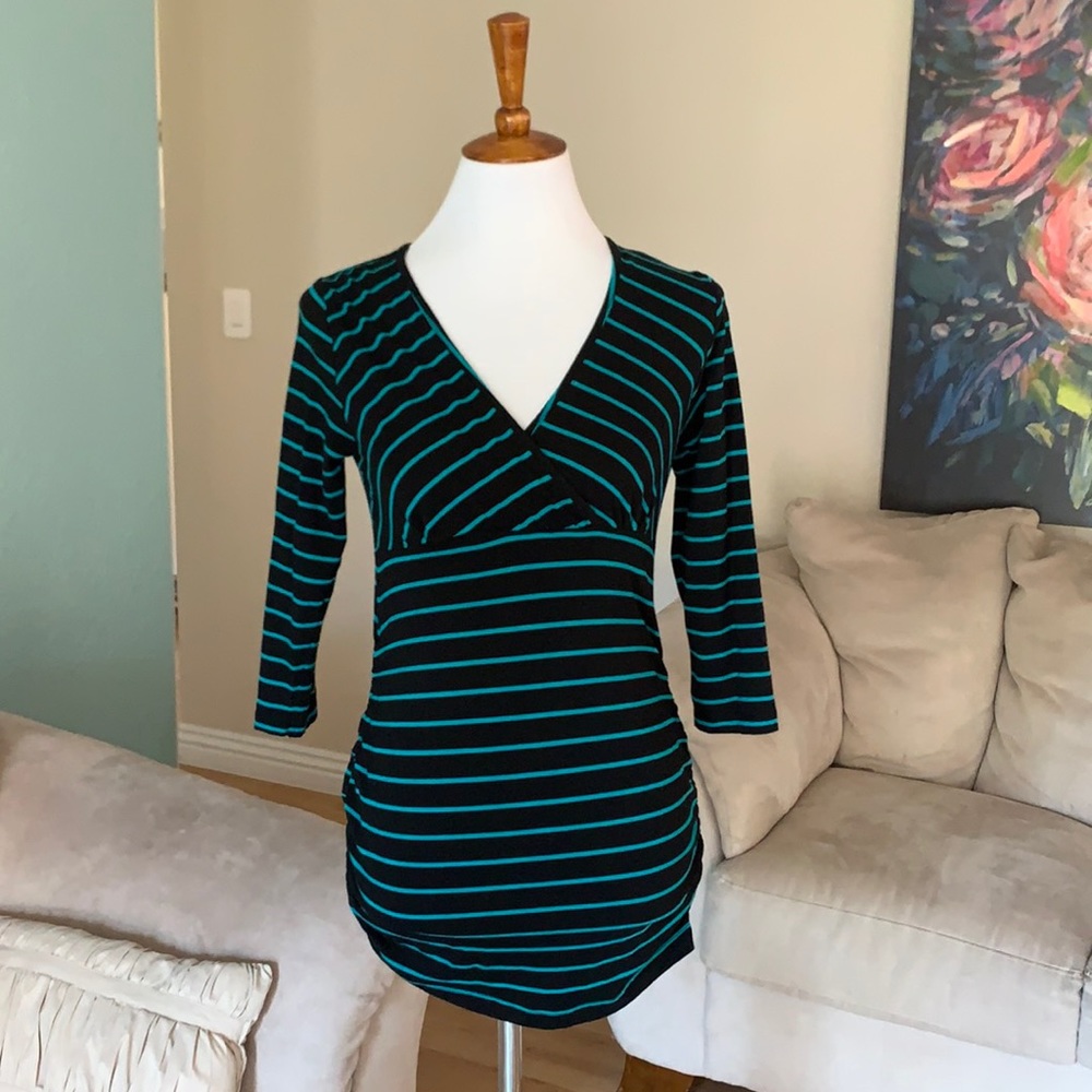Oh Mamma Maternity nursing 3/4 sleeve striped top